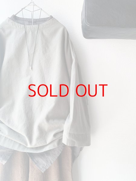 画像1: *sale30%off* prit 40/1ネルモールスキン 7分袖ボトルネックプルオーバー (1)