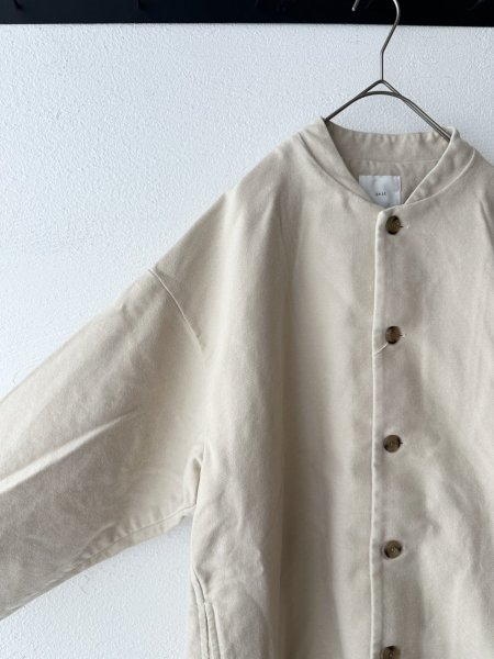 画像6: prit 甘撚ドビースエード起毛 ネルカラー裾ヒモショートブルゾン (6)