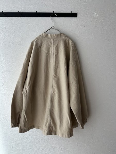 画像10: prit 甘撚ドビースエード起毛 ネルカラー裾ヒモショートブルゾン (10)