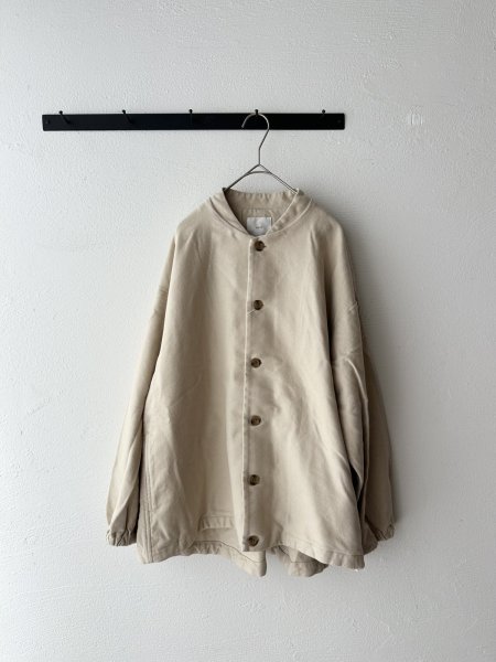 画像4: prit 甘撚ドビースエード起毛 ネルカラー裾ヒモショートブルゾン (4)