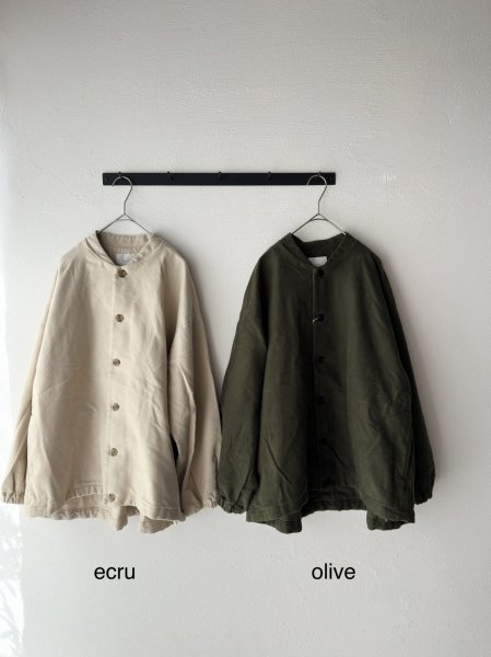 画像2: prit 甘撚ドビースエード起毛 ネルカラー裾ヒモショートブルゾン (2)