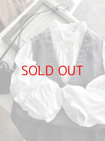 画像3: prit フレンチリネン ドビークロス Vネックプルオーバーベスト (3)