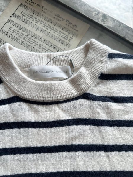 画像3: nouvelles du paradis ムーコットン ボーダークルーネックニット (3)