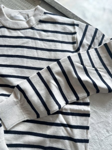 画像2: nouvelles du paradis ムーコットン ボーダークルーネックニット (2)