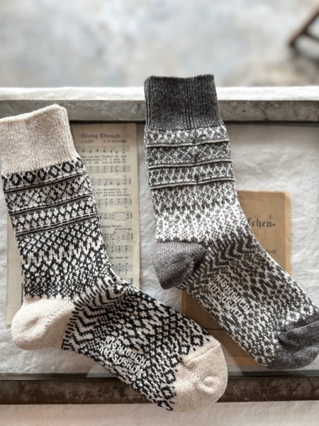 画像9: NISHIGUCHI KUTSUSHITA ウールジャガードソックスS(23~25cm)  (9)