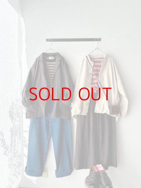 画像4: prit 甘撚ドビースエード起毛 ネルカラー裾ヒモショートブルゾン (4)