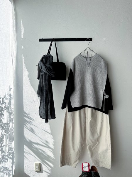 画像3: *sale30%off* prit 2/15ラムウール7G片畦編み サイドリボンベスト (3)