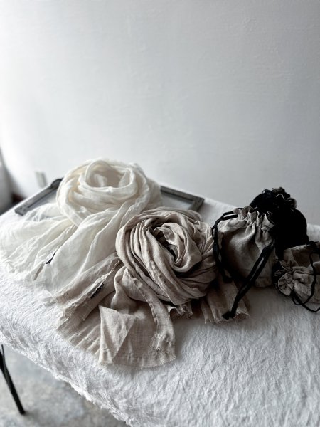 画像6: Luminaes リネンガーゼ ストール (6)