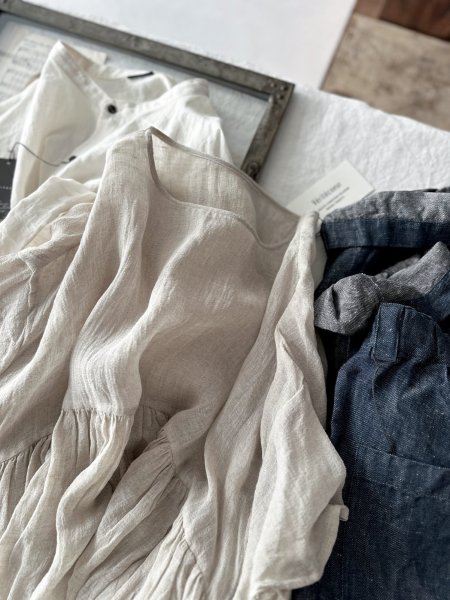 画像2: Luminaes リネンデニム コクーンPT (2)