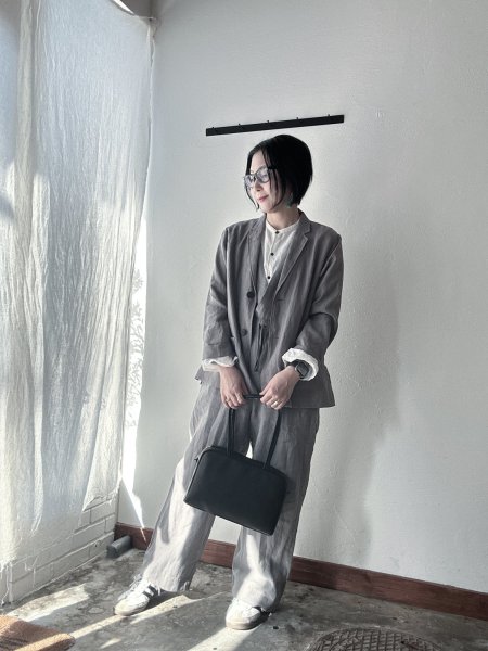 画像1: Luminaes コルトレイクリネン ロングジャケット (1)