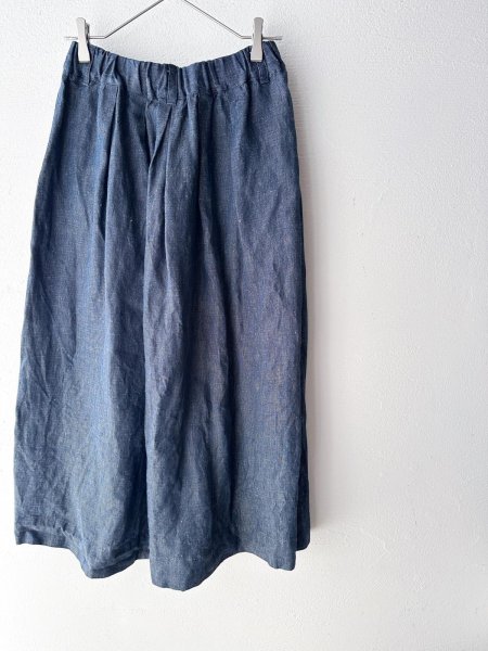 画像3: Luminaes リネンデニム タックスカート (3)