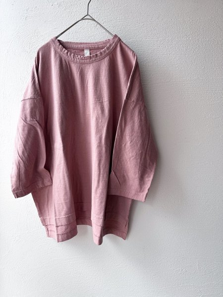 画像2: prit 30/1リサイクルムラ糸天竺 7分袖ワイドＴシャツ (2)