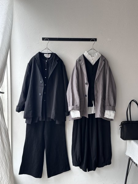 画像5: nouvelles du paradis ストライプクロス&アメリカンブロードクロス フリルブラウス【クリックポスト（185円）発送可能】 (5)