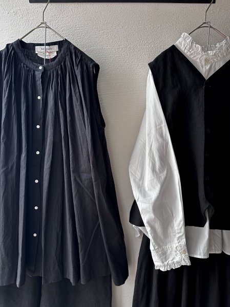 画像1: Veritecoeur スリーブレスギャザーブラウス  ( short ) (1)