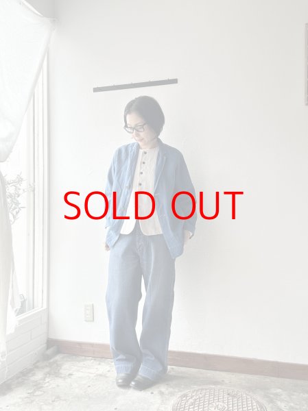 画像4: Luminaes 藍染リネンロングジャケット (4)