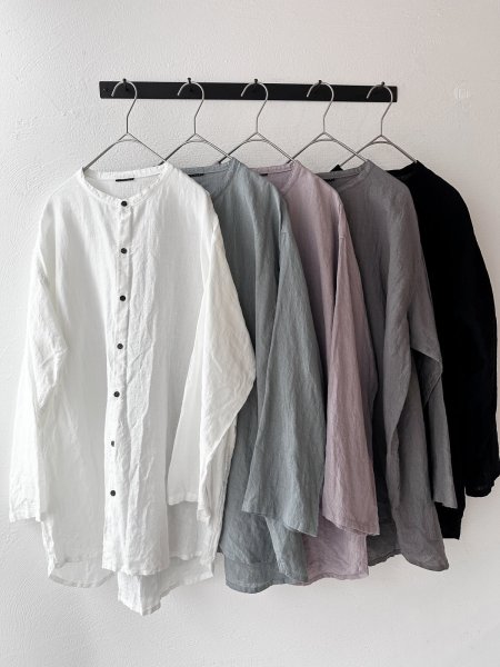 画像2: Luminaes 1/60手染めリネン ロングシャツ 【unisex】 (2)