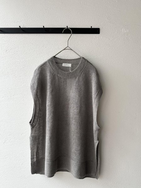 画像4: prit 2/24リネン7G天竺編み クルーネックベスト (4)