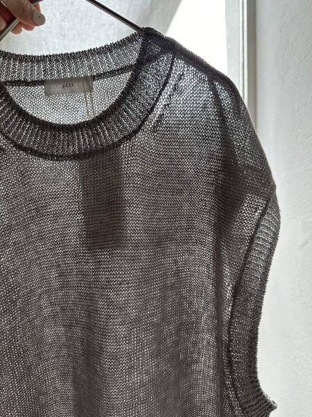 画像8: prit 2/24リネン7G天竺編み クルーネックベスト (8)