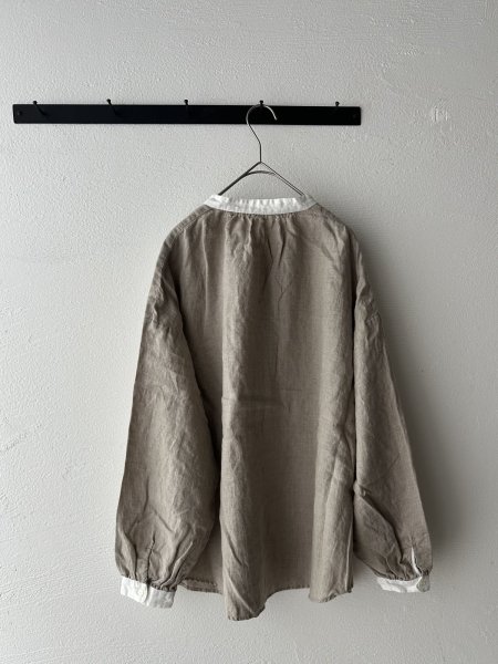 画像9: prit 60/1フレンチリネンキャンバス クレリックギャザーブラウス (9)