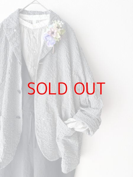 画像11: prit 60/1フレンチリネンキャンバス クレリックギャザーブラウス (11)