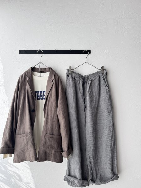 画像6: Luminaes ストライプリネン ワイドPT (6)