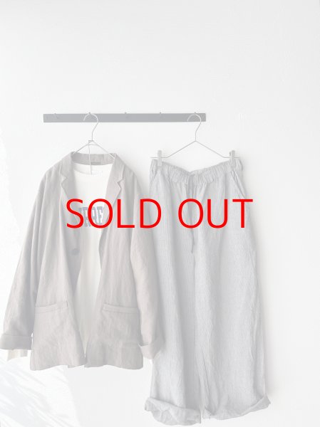 画像6: Luminaes ストライプリネン ワイドPT (6)