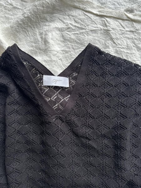 画像10: grin コットンレースニット ポンチョベスト (10)