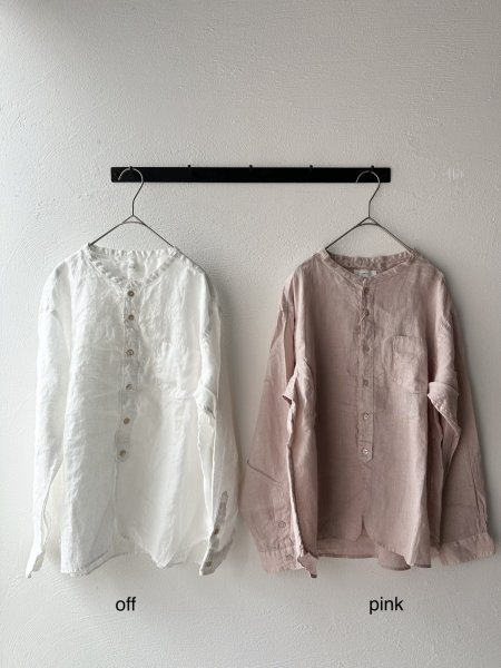 画像3: prit 60/1フレンチリネン バンドカラーワイドシャツ (3)