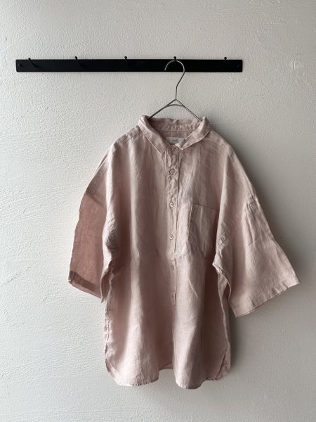 画像3: prit 60/1フレンチリネン 5分袖レギュラーカラーシャツ (3)