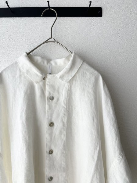 画像2: grin 40リネンスクエア6分袖シャツ (2)