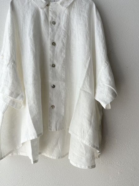 画像4: grin 40リネンスクエア6分袖シャツ (4)