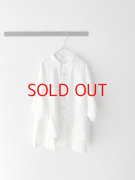 画像1: grin 40リネンスクエア6分袖シャツ (1)