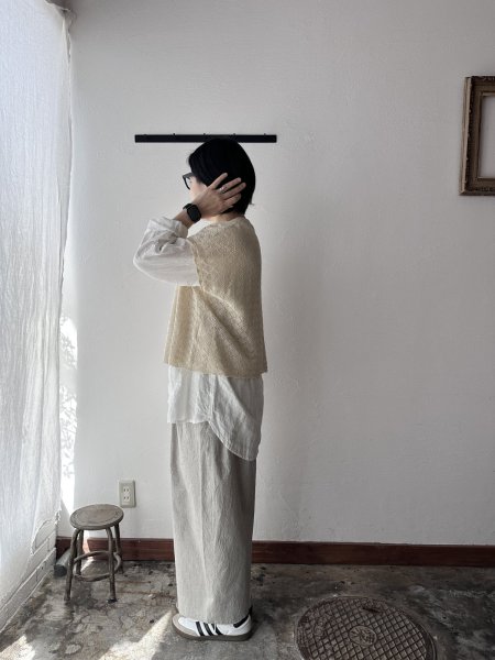 画像2: grin コットンレースニット ポンチョベスト (2)