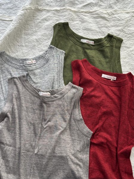 画像1: harmonie-Organic Cotton- ウォッシャブル天竺タンクトップ 【クリックポスト発送可】 (1)