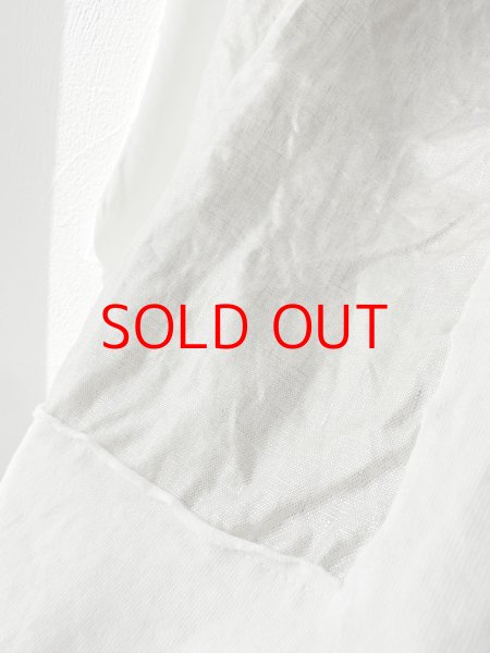 画像4: prit 17/1空紡天竺×40/1リネン箔プリント 5分袖フレームＴシャツ (4)