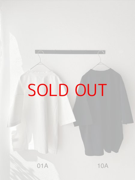 画像7: prit 17/1空紡天竺×40/1リネン箔プリント 5分袖フレームＴシャツ (7)