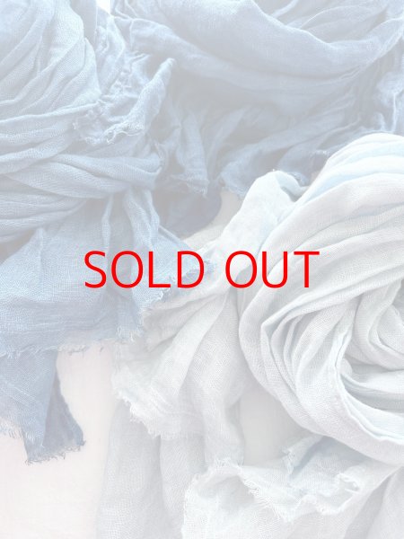 画像2: Luminaes×ちずぶるー　藍染めリネンガーゼストール (2)