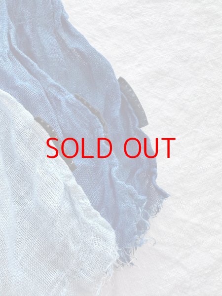 画像3: Luminaes×ちずぶるー　藍染めリネンガーゼストール (3)