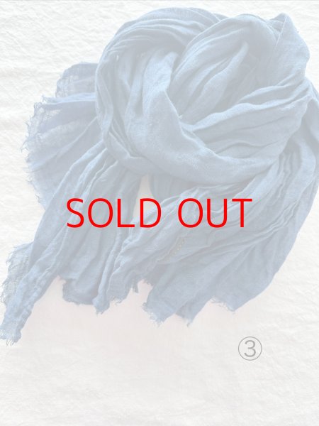 画像9: Luminaes×ちずぶるー　藍染めリネンガーゼストール (9)