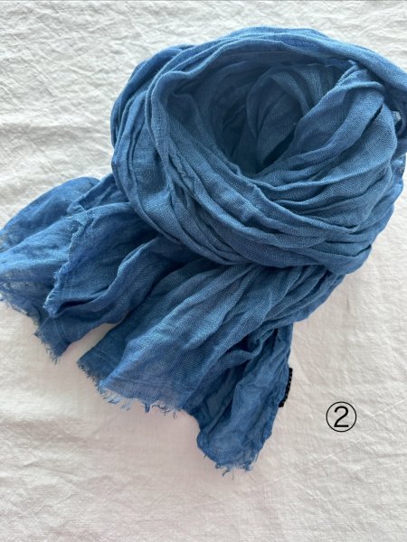 画像7: Luminaes×ちずぶるー　藍染めリネンガーゼストール (7)