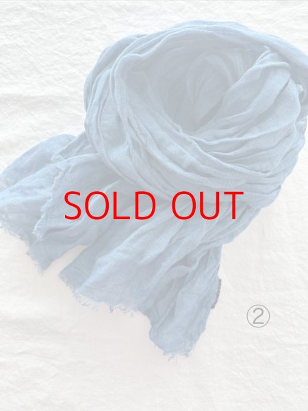 画像7: Luminaes×ちずぶるー　藍染めリネンガーゼストール (7)