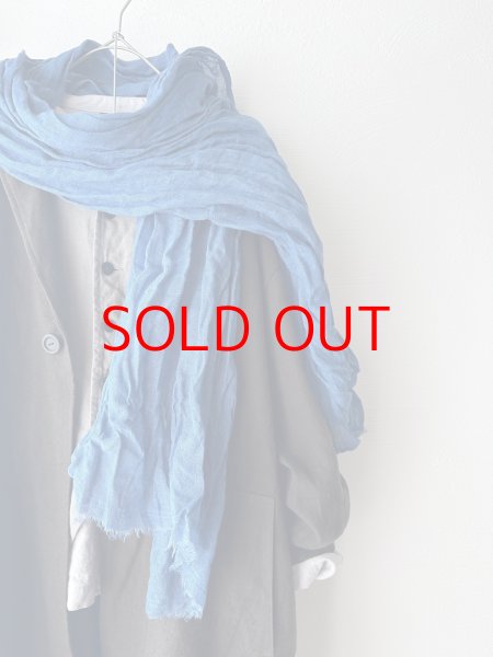 画像11: Luminaes×ちずぶるー　藍染めリネンガーゼストール (11)