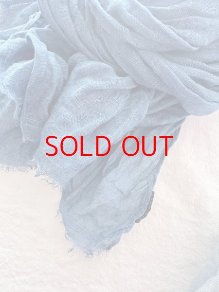 画像8: Luminaes×ちずぶるー　藍染めリネンガーゼストール (8)