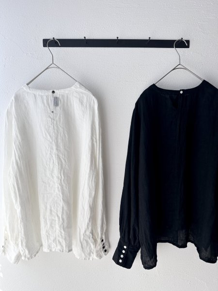 画像8: Luminaes 1/60手染めリネン ランタン袖ブラウス (8)