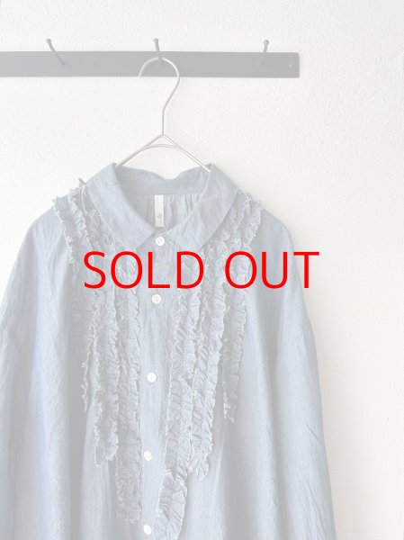 画像4: grin INDIAデニムボイル 三角フリルシャツ (4)