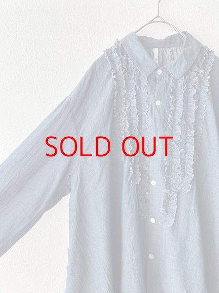 画像5: grin INDIAデニムボイル 三角フリルシャツ (5)