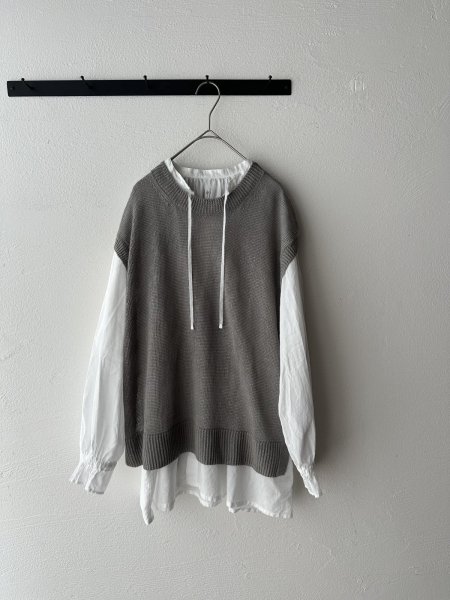 画像1: grin 100/2ボイル ラグランスモックシャツ (1)