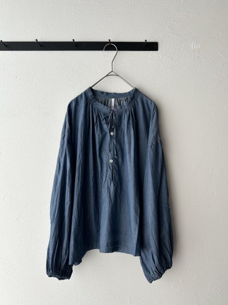 画像2: grin INDIAデニムボイル スキッパープルオーバー (2)