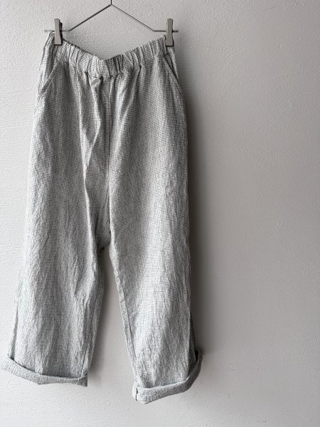 画像3: Luminaes 綿麻ピンチェック ワイドPT (3)