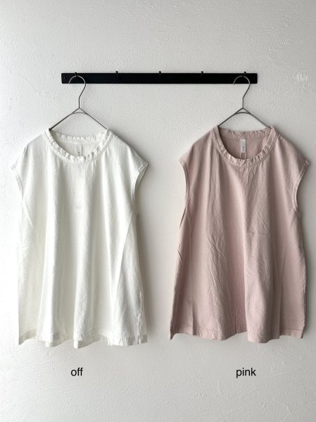 画像3: prit 30/1リサイクルムラ糸天竺 ノースリーブフレアプルオーバー【クリックポスト（185円）発送可能】 (3)